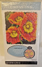 Dimensions Latch Hook Kit POPPIES Flowers Orange Shirley Novak 16"x16" F09D