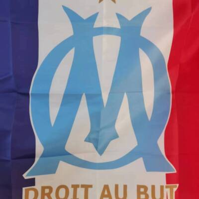 OLYMPIQUE DE MARSEILLE Om Official Collection Flag Size 140 x 90 cm