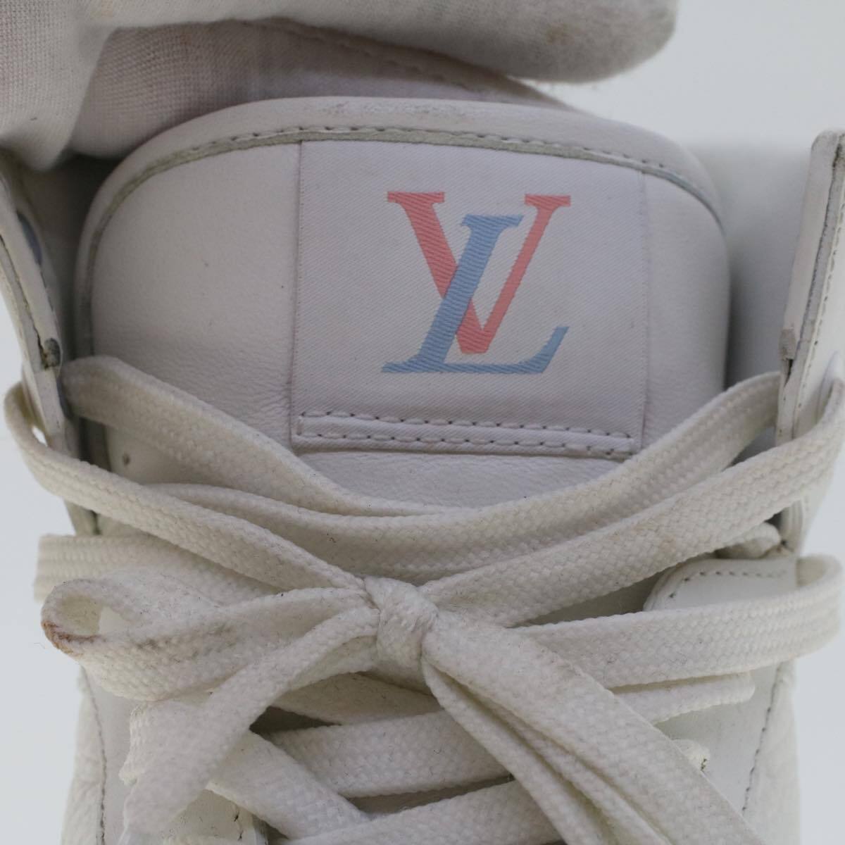 LOUIS VUITTON Monogram Rivoli Line High Top Sneakers Leather