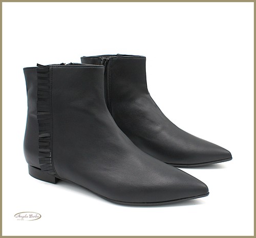Hegon Stivaletti bassi da donna in vera pelle a punta con tacco scarpe  invernali | eBay