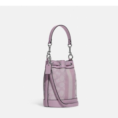 Coach Mini Dempsey Bucket Bag Signature Jacquard w/ Stripe