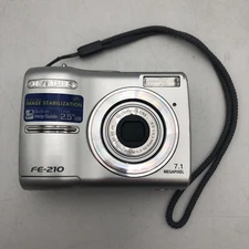 USED Olympus FE-210 7.1MP Digital Camera Silver PARTS REPAIR READ