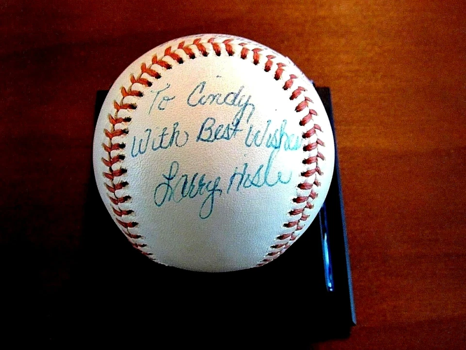 LARRY HISLE TWINS CERVECEROS PHILLIES FIRMADO ERA AUTOMÁTICA MACPHAIL OAL BÉISBOL JSA  Foto 2 de 3