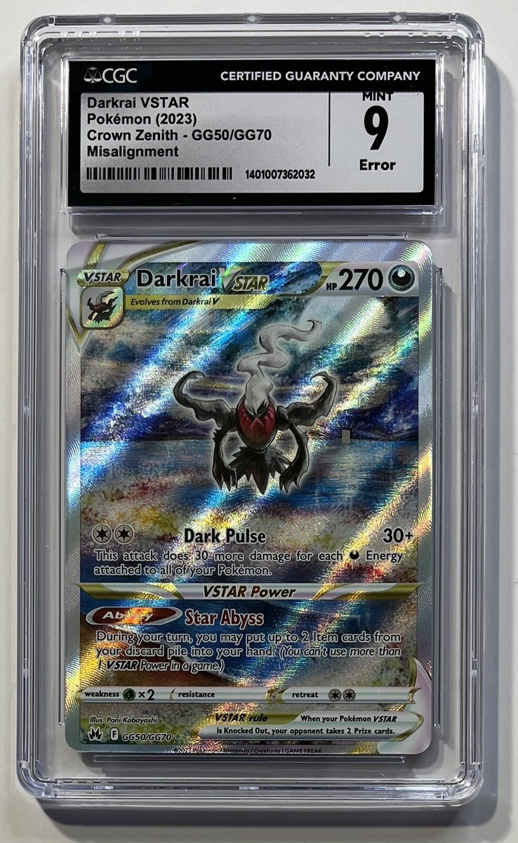 Darkrai VStar GG50/GG70, CGC 9.0, Misalignment Error | eBay
