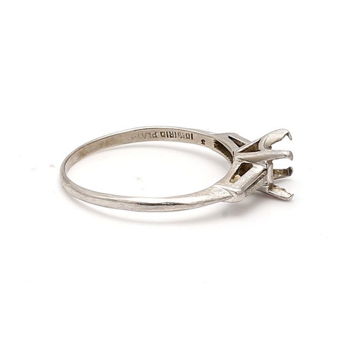 0.26 Carat Tapered Baguette Shape I I1 Diamond Platinum Semi Mount Ring - Picture 3 of 7