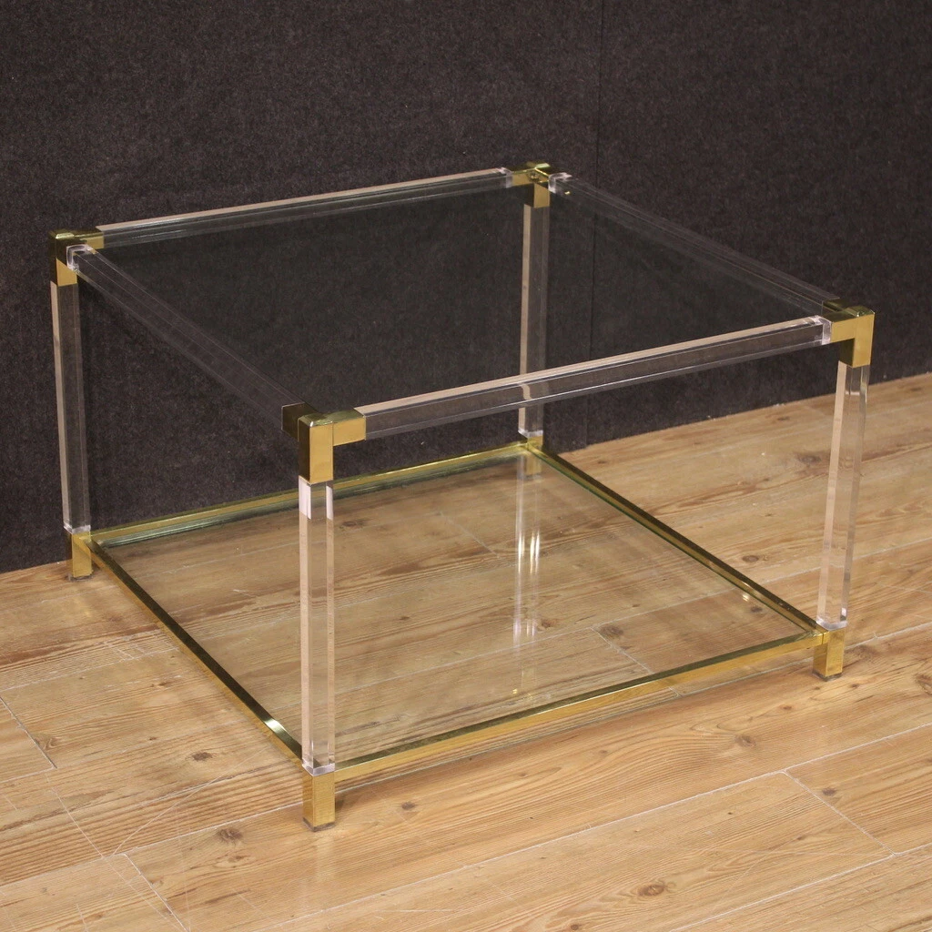 80s glass 2024 coffee table