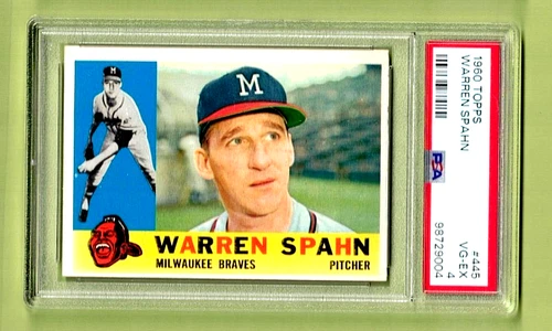 Warren Spahn 1960 Topps #445 Braves HOF PSA 4 Vg-Ex SL46