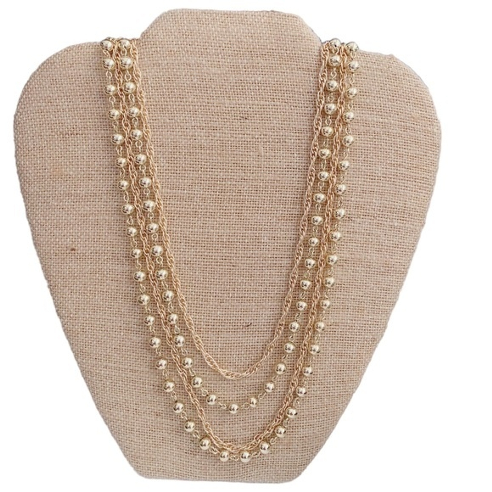 Coro Vintage Layered Gold Chain Necklace 4 Strand Gem