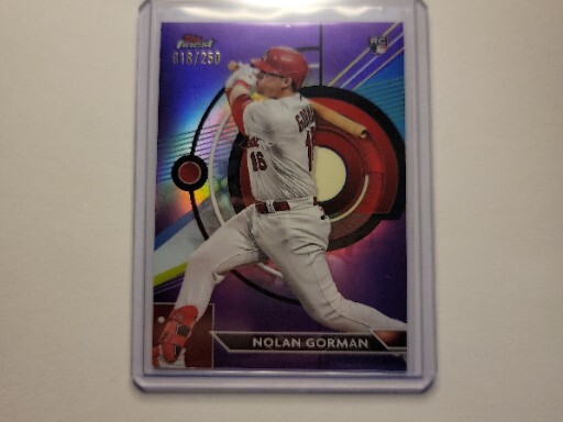 2023 Topps Finest Nolan Gorman #92 PURPLE REFRACTOR Rookie Card RC # 18/250