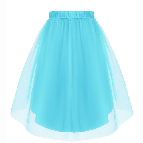 Girls Tulle Skirt Irregular Hem Party Skirt Femininity Fake Flower Long Midi - Picture 75 of 81