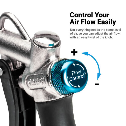 Capri Tools 2-Way Air Blow Gun Kit with Nozzles and Rubber Tips, 19-Piece - Picture 3 of 7