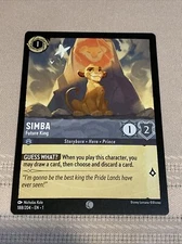 Disney Lorcana Simba Future King Steel Non Foil Common #188/204