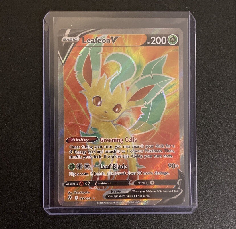 Leafeon V Full Art Ultra Rare 166/203 Pokemon Evolving Skies