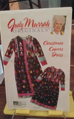 Rare Judy Murrah sewing pattern Christmas Capers Dress applique sz 4-22 NEW
