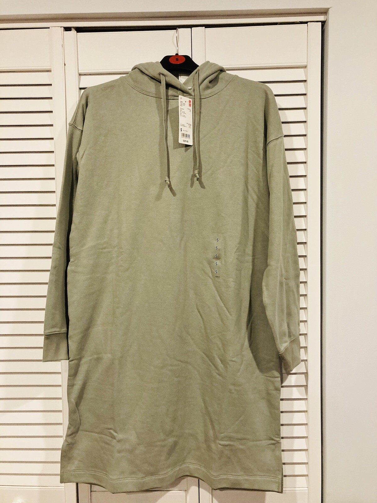 NWT Uniqlo size s green women sweat hoodie long sleeve dress | eBay