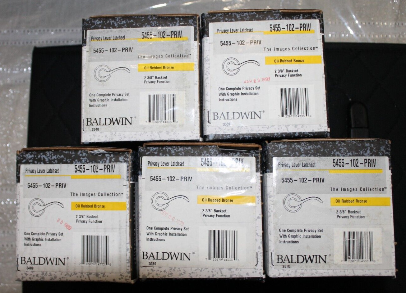 Baldwin Images 5455-102-PRIV Oil Rubbed Bronze Privacy Lever Lockset 2 3/8 BS