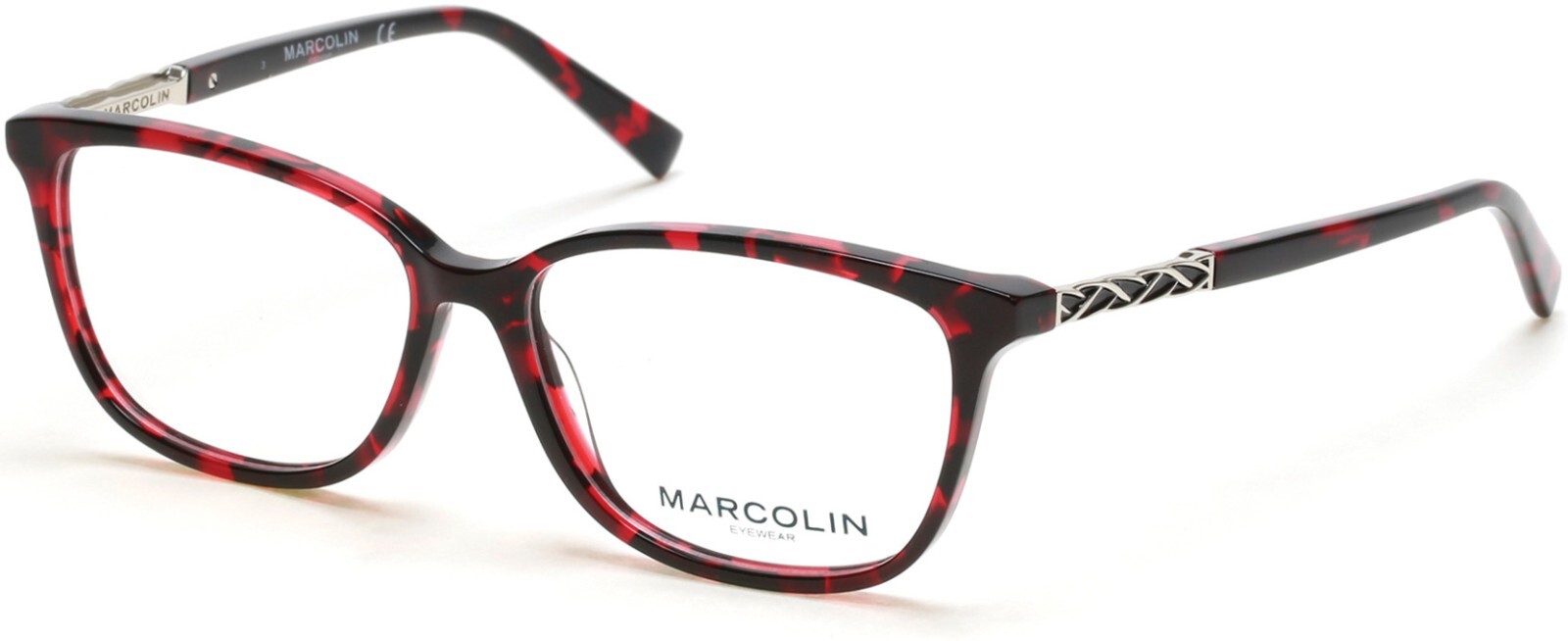 Оправа для очков Marcolin Eyewear MA5027 054 Красная Гаванская пластиковая оправа для очков 55-14-140