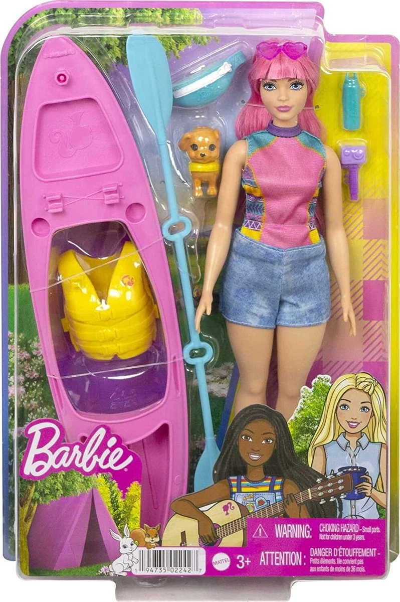 Barbie It Takes Two Camping Playset with Daisy Doll Curvy with Pink Hair,  11.5