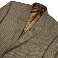 Chaps Ralph Lauren Men's Polyester Blend 2-Button Blazer Brown Houndstooth 44L