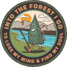 Tree Guy HIKING  Camping STICKER Outdoor Decal John Muir Into the Forest I Go