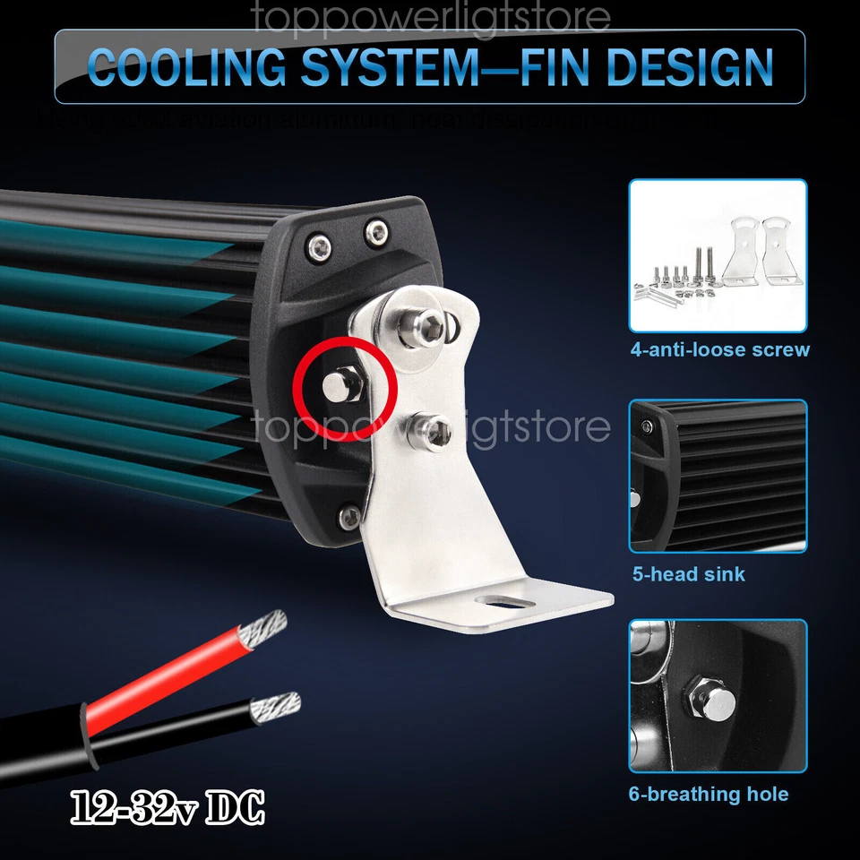 Fit Dodge RAM 1500 2009-2018 Hidden Bumper 40/42'' Strobe Curved LED Light Bar - Image 4 of 4