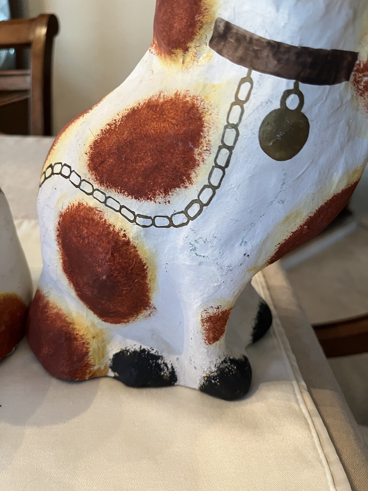 Fitz & Floyd Staffordshire Style Spaniel Dog Paper Mache Statues Figure