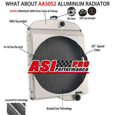 #163342AA 3-CORE ALUMINUM RADIATOR FITS OLIVER 1550 1555 1600 1650 1655 163342AS