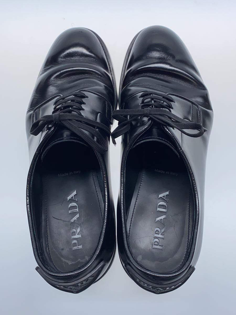PRADA Dress Shoe US 7.5 Black LEATHER 2EG394 TRIANGLE LOGO PRADA Dress Shoe US 7.5 Black LEATHER 2EG394 TRIANGLE LOGO