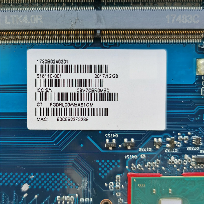 FOR HP ProBook 650 G4 Motherboard i7-7820H Tested 918110-001