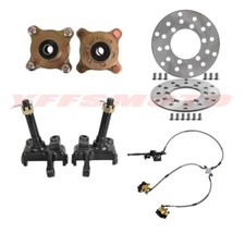 Front Hydraulic Twin Brake Caliper 4 Stud Wheel Hub Disc Rotor Go Kart ATV Quad
