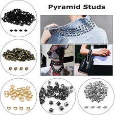 6/12mm Pyramid Shape Metal Punk Studs for Leather Craft Handbags Clothing Coats