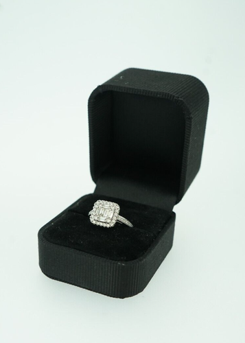 1.10ct Natural Diamond & 9ct White Gold Halo Cluster Ring size M RRP £2195 3.4g - Picture 20 of 20