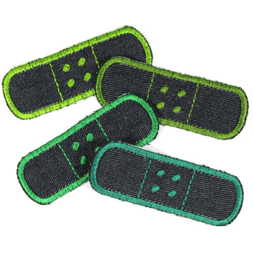 Flickli Pflaster BüGelflicken Bio Jeans Einzel Set 4 Flicken Zum AufbüGeln GrüN-image