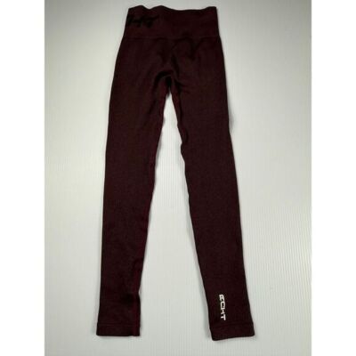 ECHT Burgundy Ribbed Seamless Leggings Athletic Workout Gym Fitness Yoga Pants