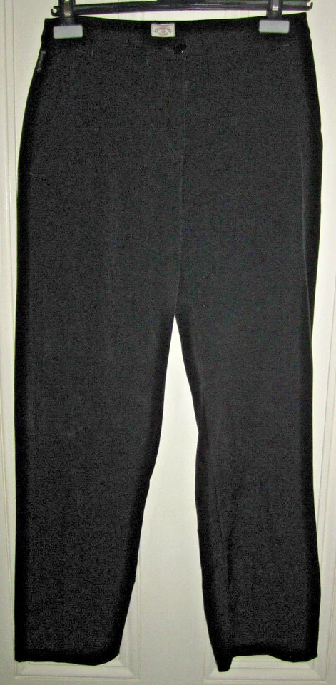 Vtg Armani Jeans black nylon straight leg pants / slacks, ladies' size 8 US
