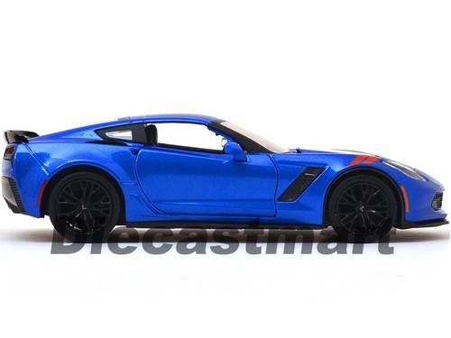 2017 CHEVROLET CORVETTE GRAND SPORT GS C7 1:24 DIECAST CAR BY MAISTO 31516 BLUE - Picture 3 of 9