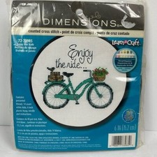 NEW Dimensions Enjoy the Ride Counted Cross Stitch Kit bike spring flowers