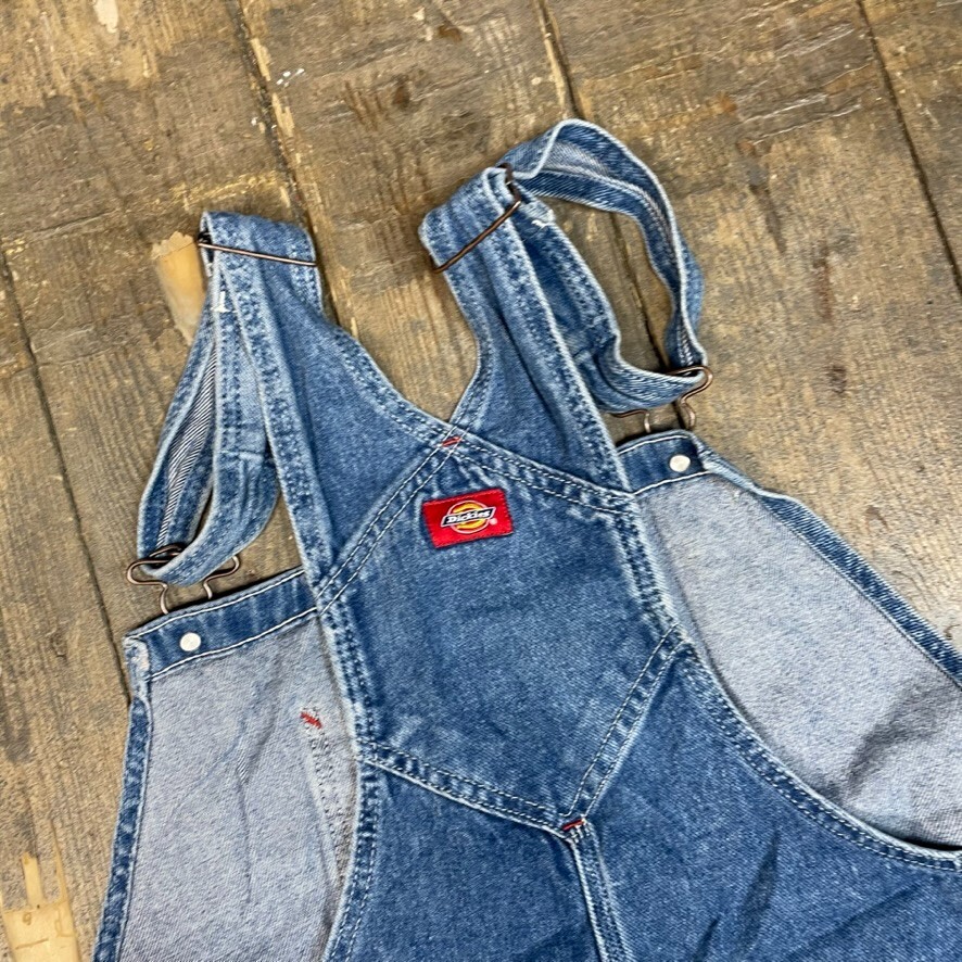 Dickies Dungarees Denim Y2K Carpenter Workwear Overalls, Washed Blue, 38" image 5