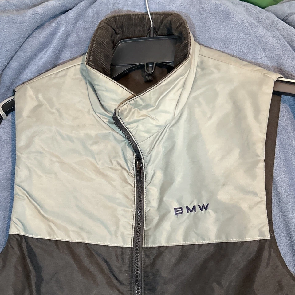 BMW Heated Vest Medium Mens Motorcycle Gray Insulated Nylon Full Zip - Изображение 3 из 4