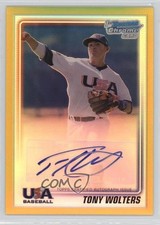 2010 Bowman Chrome USA Stars Gold Refractor 29/50 Tony Wolters #USA-TW Auto a2w