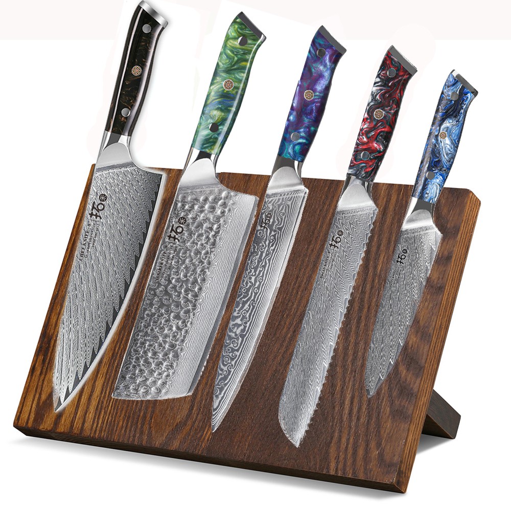 6x TURWHO Kitchen Chef Knife Japan VG10 Damascus Steel Nakiri Slicing Knife Set
