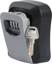 4 Digit Key Lock Box Weatherproof Hard Plastic Wall Mount Security Safe