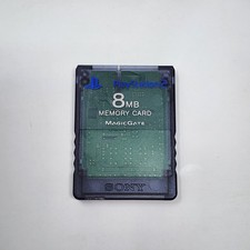 Original OEM PlayStation 2 PS2 8MB Clear Black Memory Card SCPH-10020 TESTED