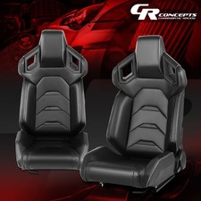 Open-boxuniversal Vinyl Leather Racing Bucket Seats W Bottom Mount Sliders Open-boxuniversal Vinyl Leather Racing Bucket Seats W Bottom Mount Sliders