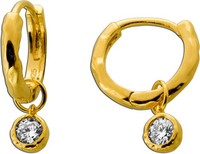 Diamant Creolen Silber 18K Vergoldet Labor Diamanten 0.24Ct