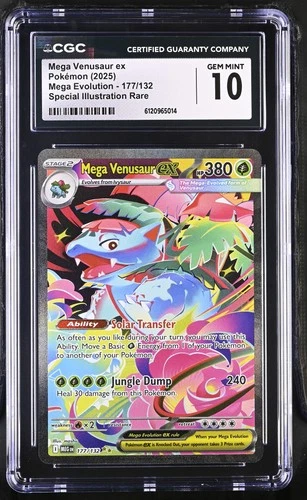 Mega Venusaur Ex Special Illustration Rare Mega Evolution 177/132 NM CGC 10
