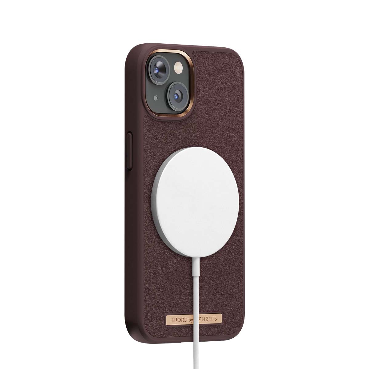 Protection iPhone 14 Plus cuir véritable marron étui antichoc