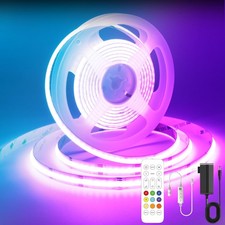 Bluetooth RGB COB Led Strip Lights,9.8ft Dimmable 12v Led Light Strip with Sm...