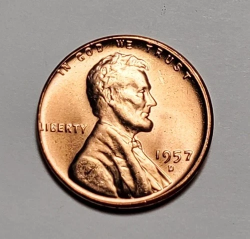 1957 D LINCOLN WHEAT PENNY UNC #P3547