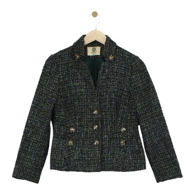 Viyella Blazer Jacke Damen Größe 8 Mehrfarbig Wollmischung Gemustert